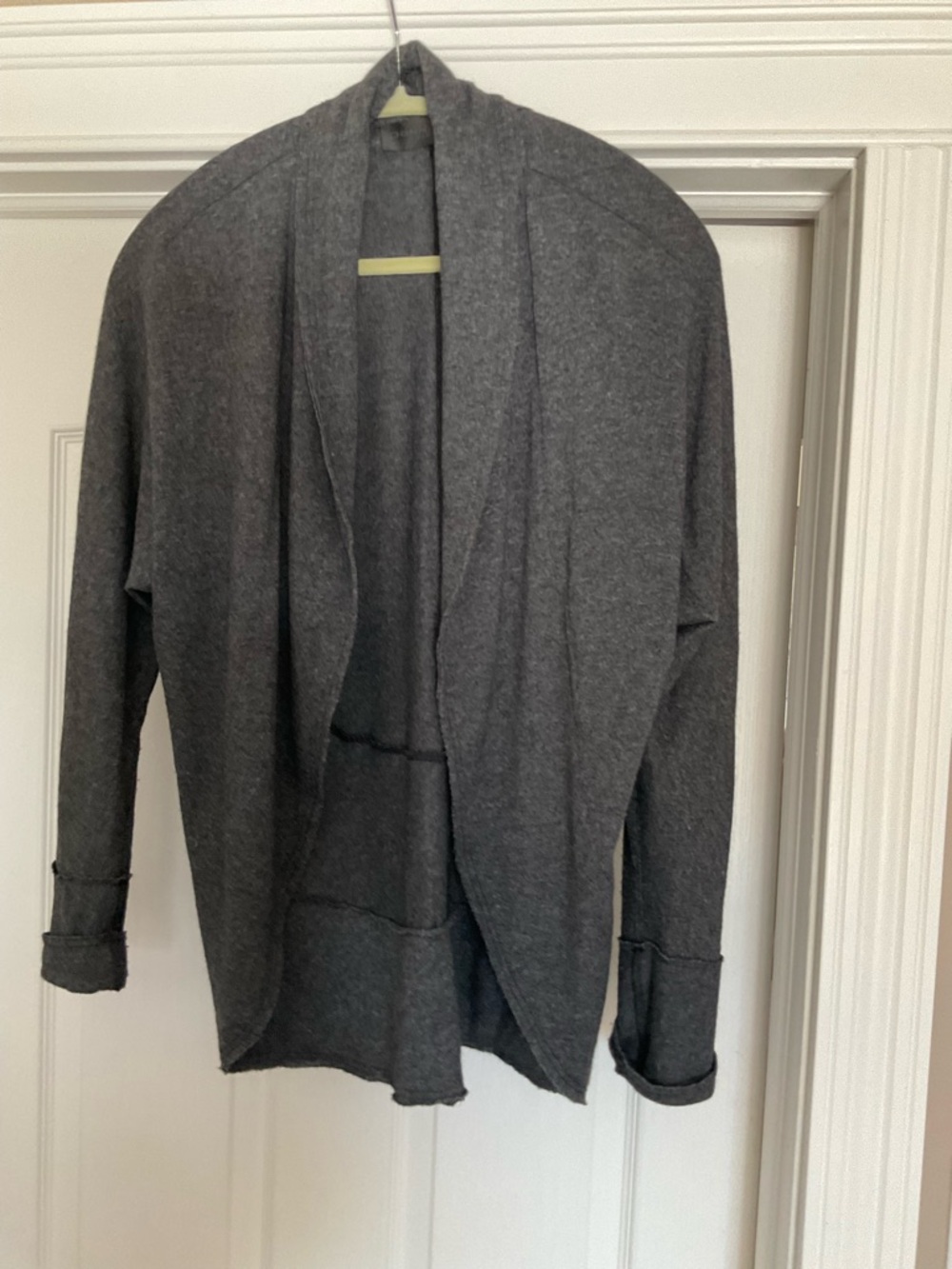 Donna Karan Charcoal Open-Front Women’s angora Cardigan